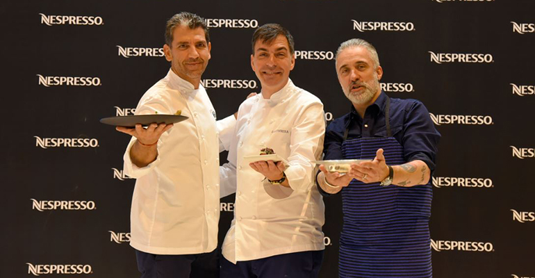 Ramón Freixa, Paco Roncero y Sergi Arola, los chefs cocineros de la Nespresso Gourmet Weeks