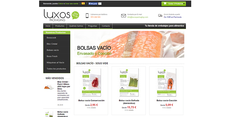 LUXOS PACKAGING es una tienda online de embalajes alimentarios