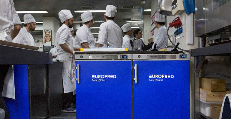 Bajomostradores y armarios de conservación de Eurofred en la cocina de Martín Berasategui