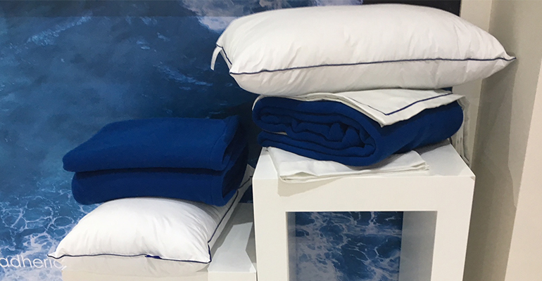 Almohadas, sábanas y mantas de la línea Ocean de Vayoil Textil